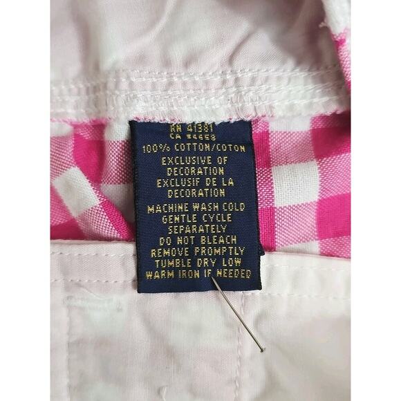 POLO Ralph Lauren ~Woman Size 6~ Pink/White Plaided Print Shorts Cotton Blend. - Picture 13 of 15